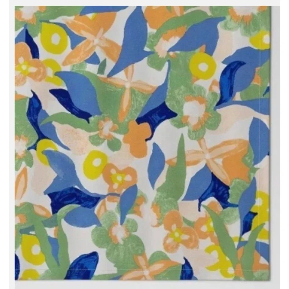 Room Essentials Floral Cotton Rectangular Tablecloth 60x104 Multi Color‎ NEW